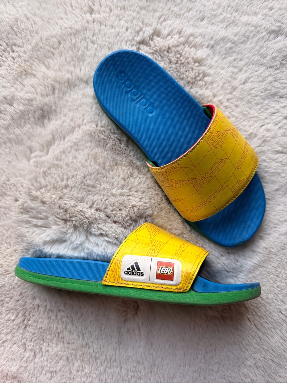 Adidas Lego Sandals Boys Blue Yellow Green Size 5